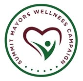green and maroon mayors wellness campaign logo