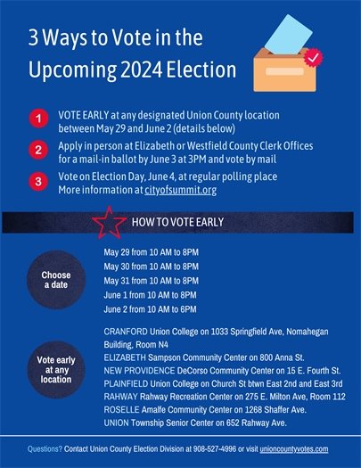 blue flyer with election information
