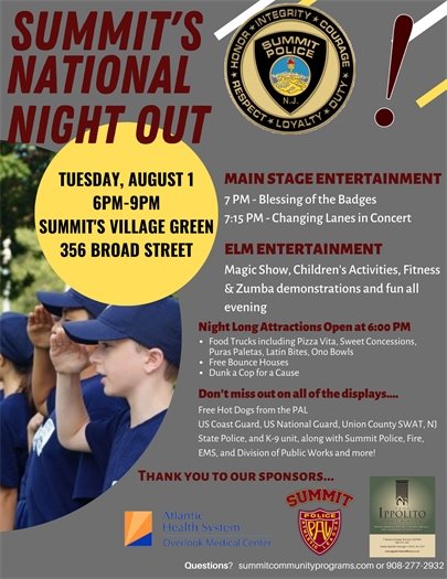 flyer with information on 2023 national night out