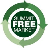 green and white summit free market logo