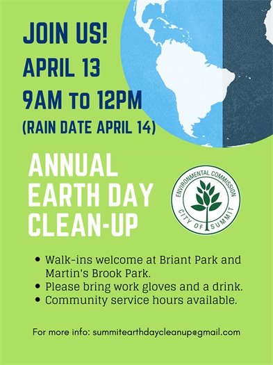 blue and green earth day clean-up flyer