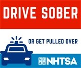red white and blue drive sober or get pulled over graphic