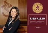Lisa Allen Council President 2024 graphic with image of council president allen