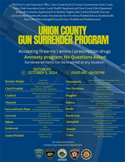 blue flyer with information on gun surrender program