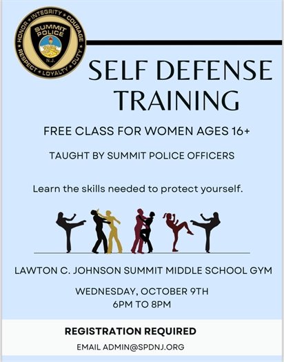 blue flyer for self defense class