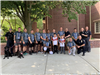 police department group photo outside city hall for torch run