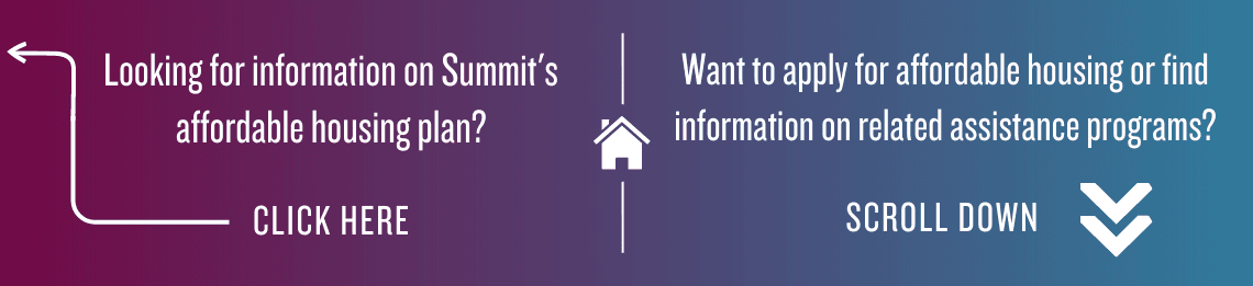 maroon blue and purple banner with information on affordable housing page navigation