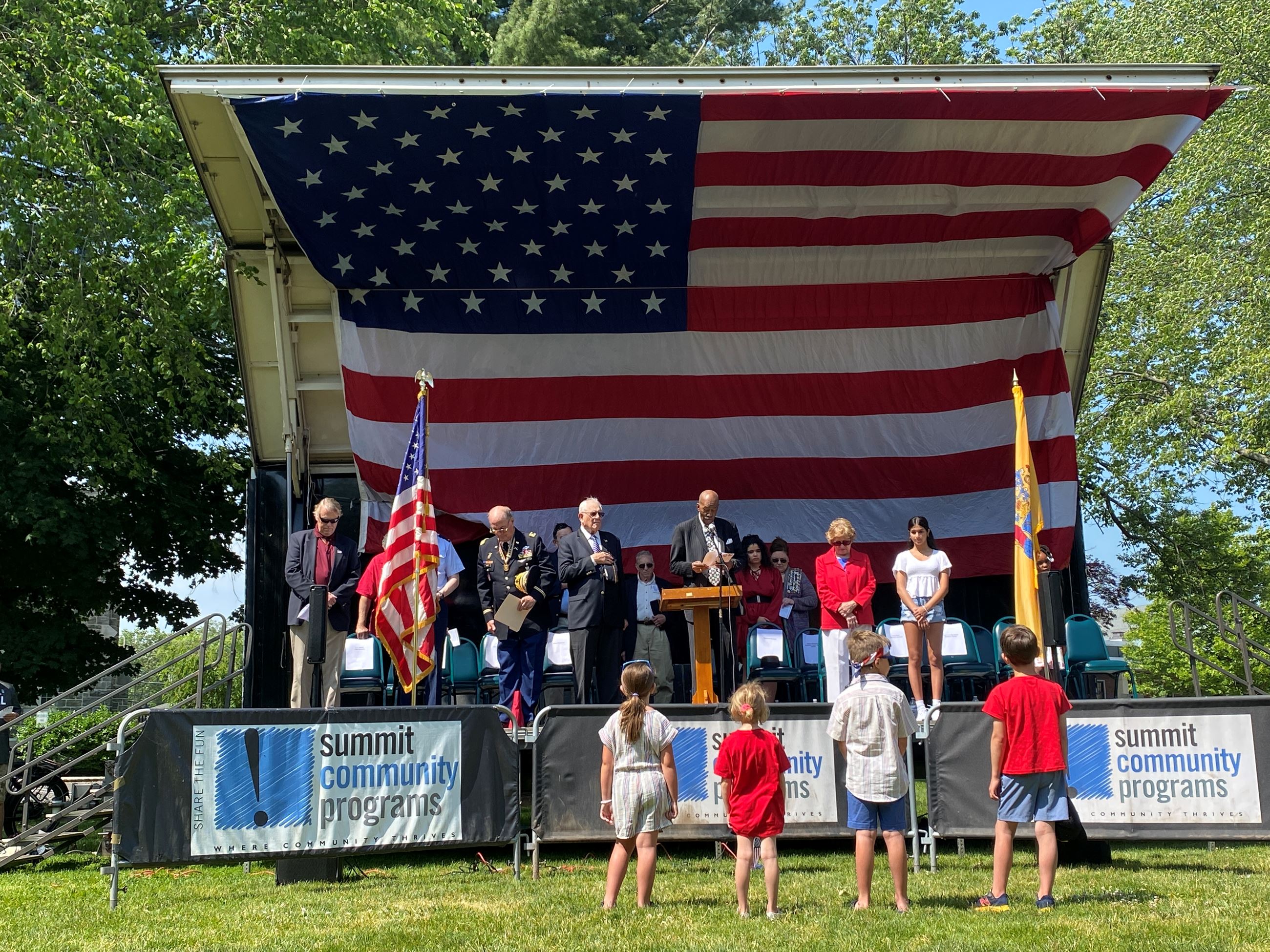 memorial day stage on village green