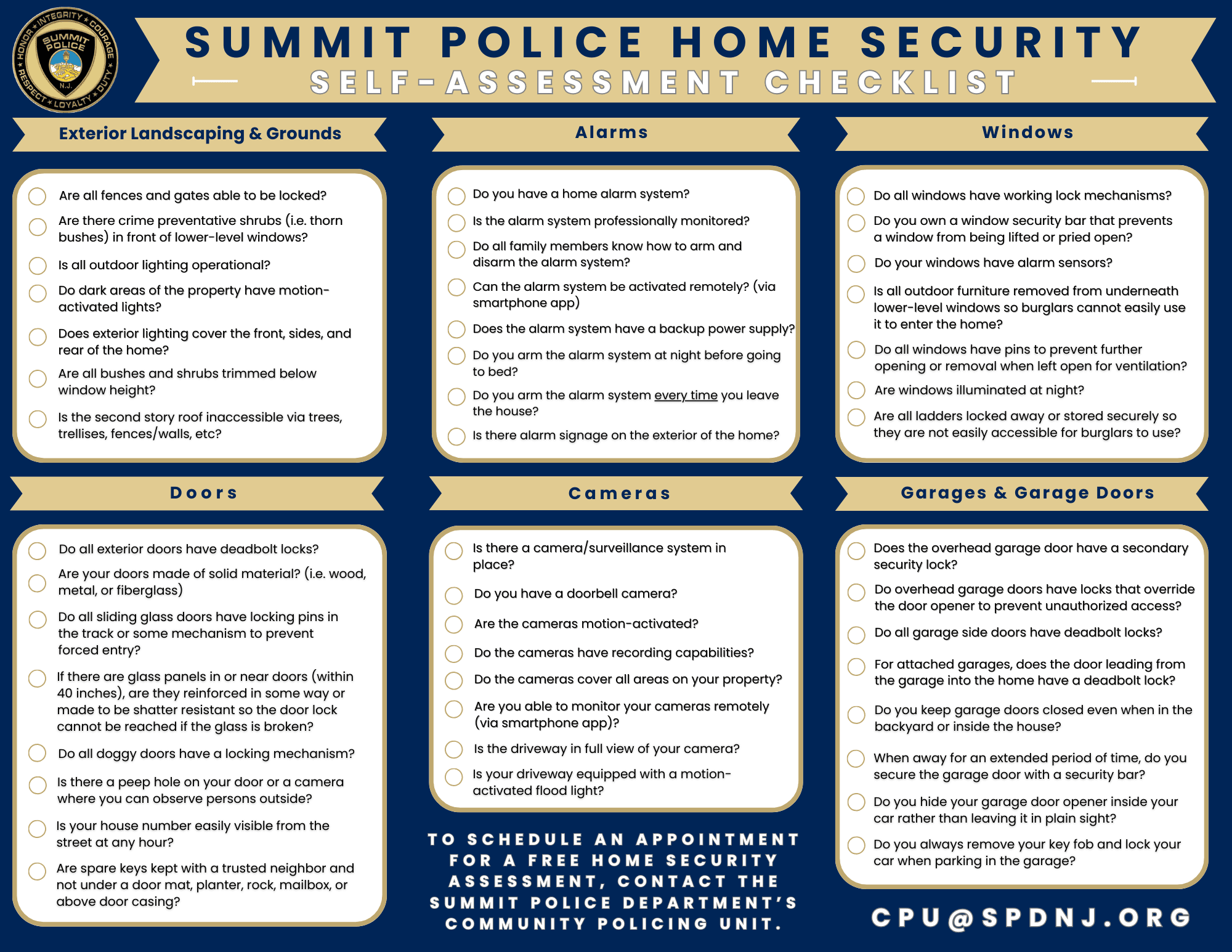 home security checklist