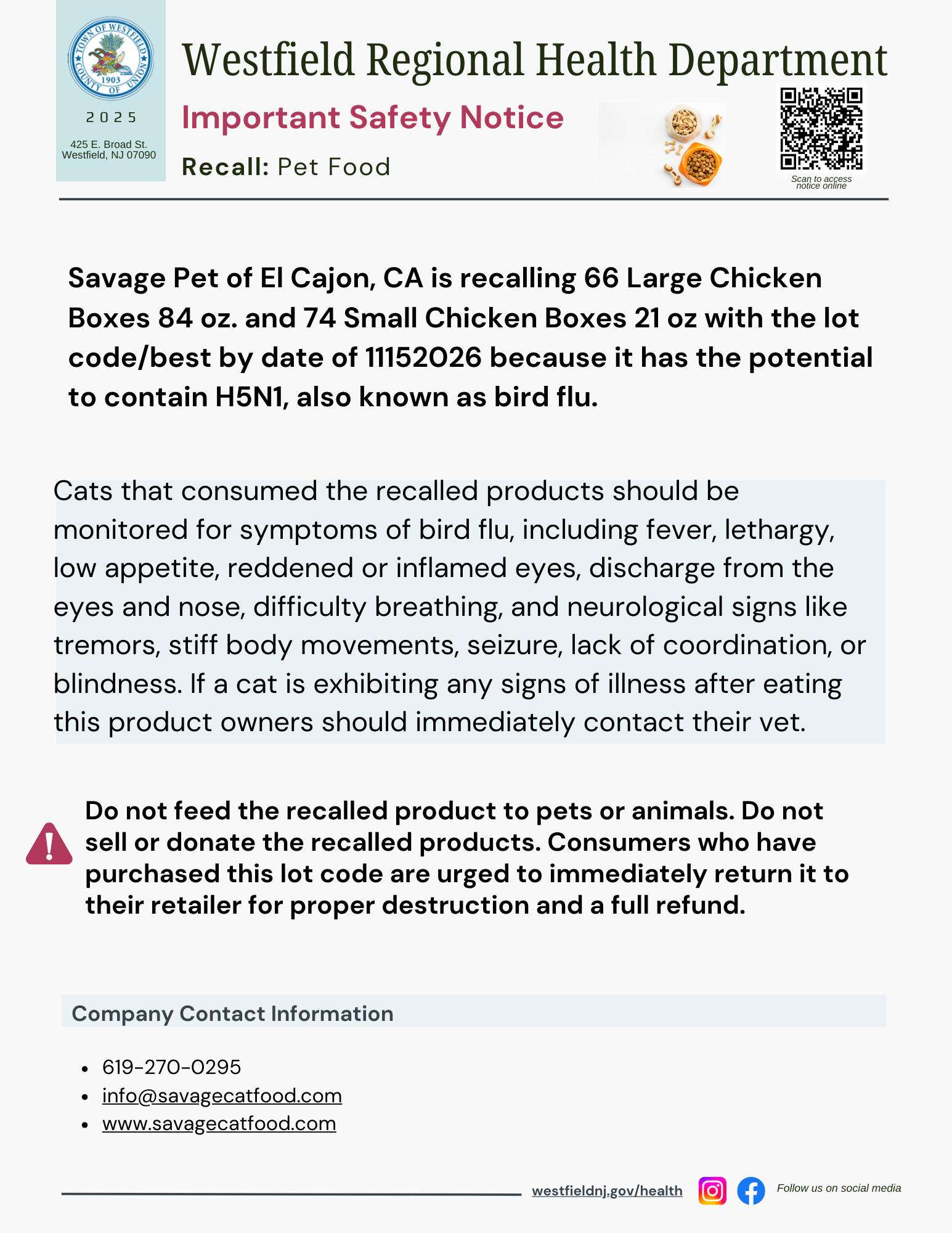Pet Food Recall