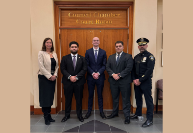 police officers and mayor