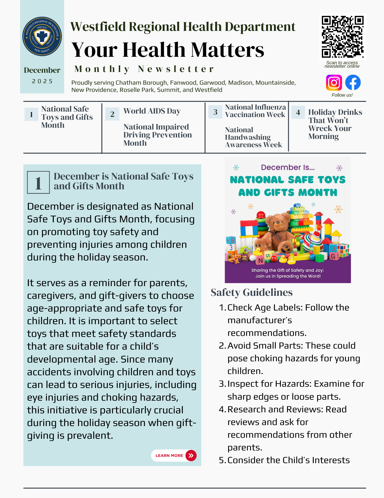 screenshot of health newsletter cover