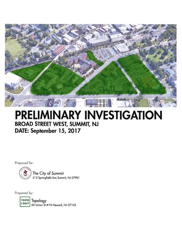 Preliminary Broad Street West Study Cover with BSW zones, dated 2017