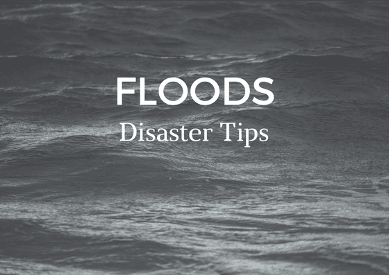 graphic reading Flood disaster tips