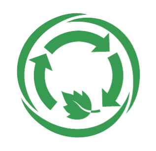 Compost icon with green recycling arrow symbol 