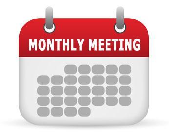 Logo of a calendar with text "Monthly Meeting"