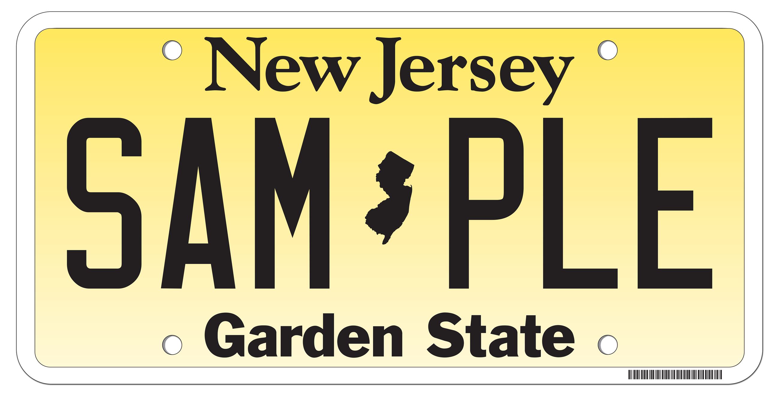 Sample New Jersey license plate