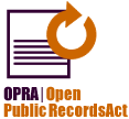 OPRA Logo (depicts the words Open Public Records Act with a logo showing a document)