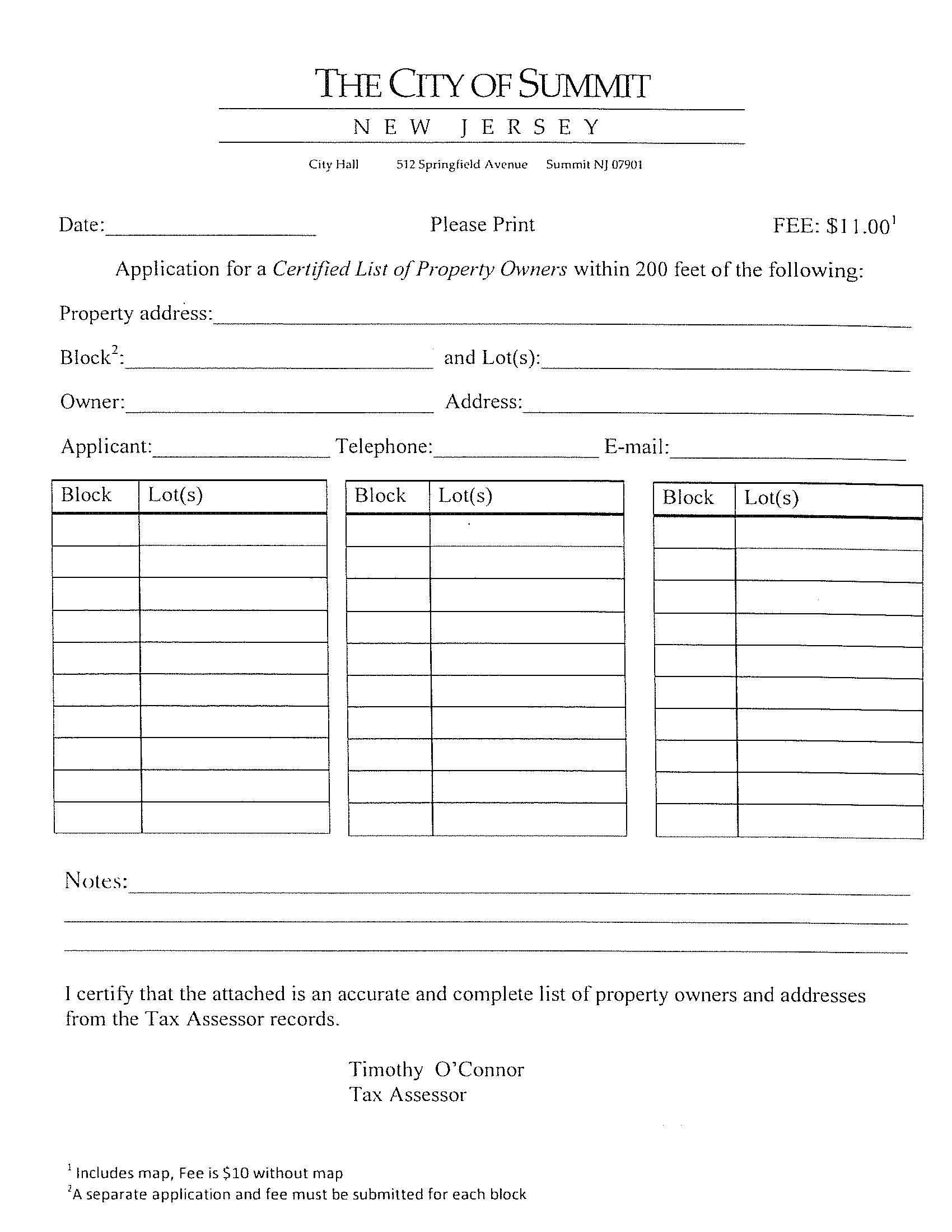 Request for Property Owners List Cover Letter