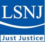Logo of Legal Services of New Jersey in blue and white text