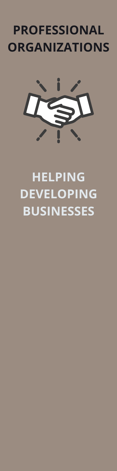 Graphic reading professional organizations helping developing businesses