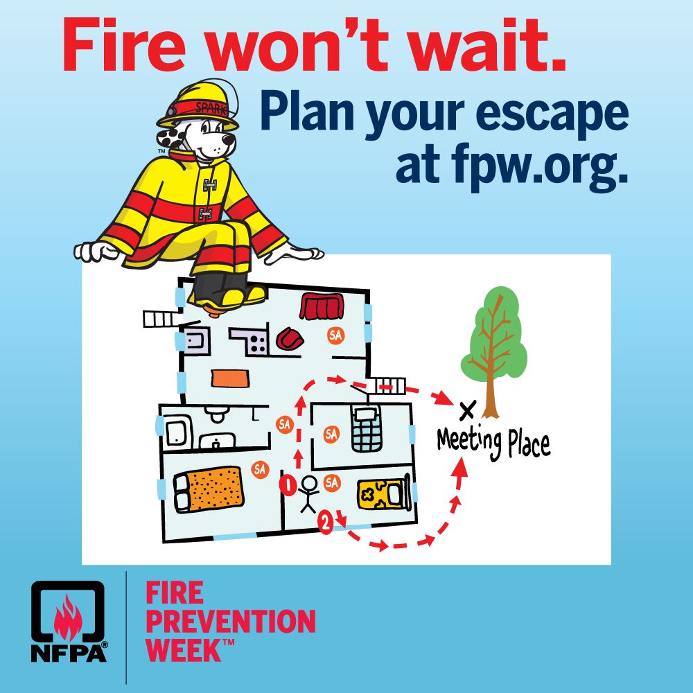 Fire prevention week 2022 graphic