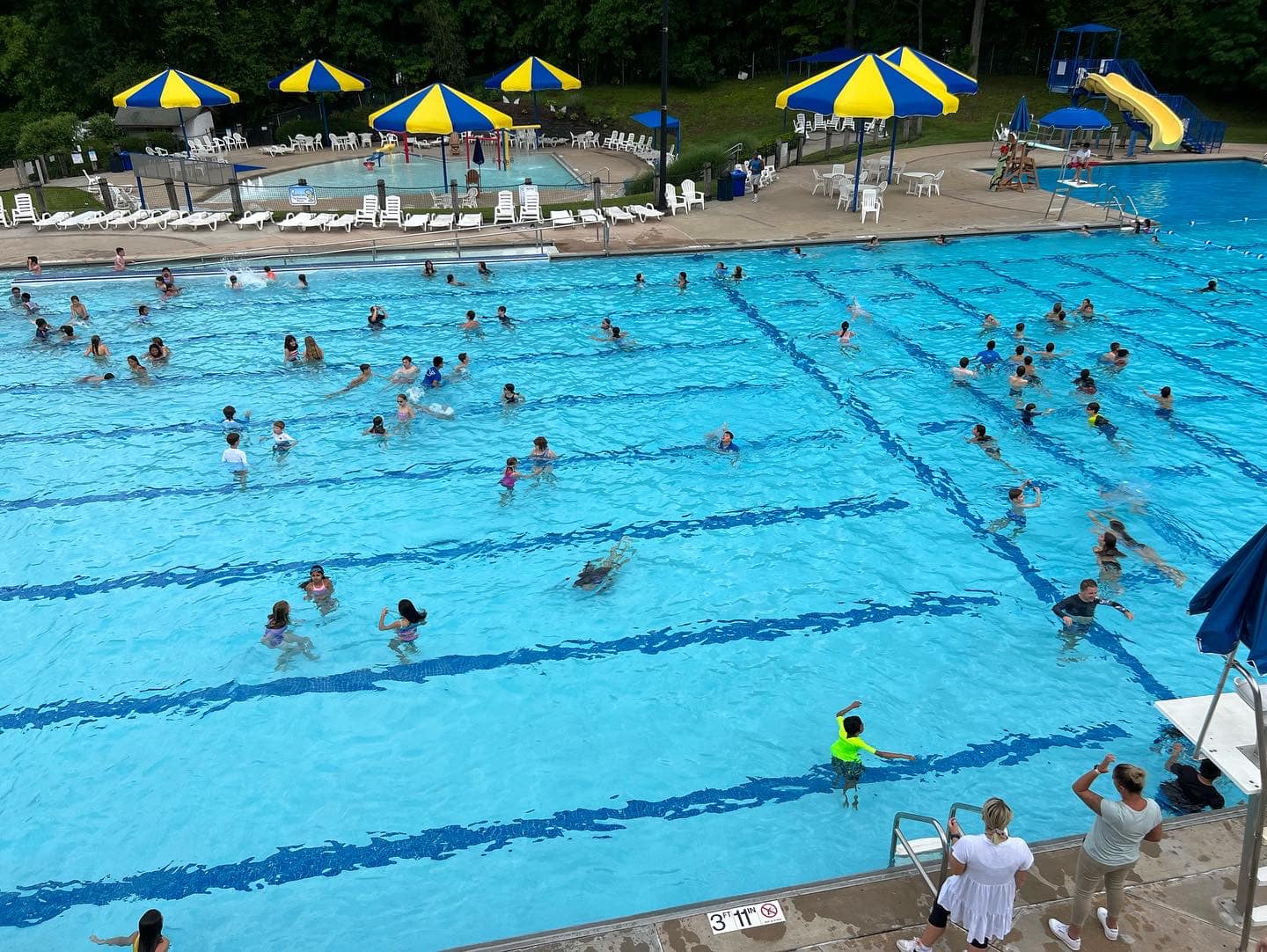 aerial photo of the summit family aquatic center main pool