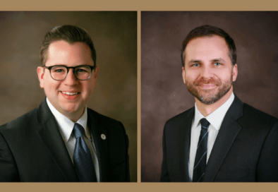graphic with two professional headshots of council president vartan and councilmember minegar