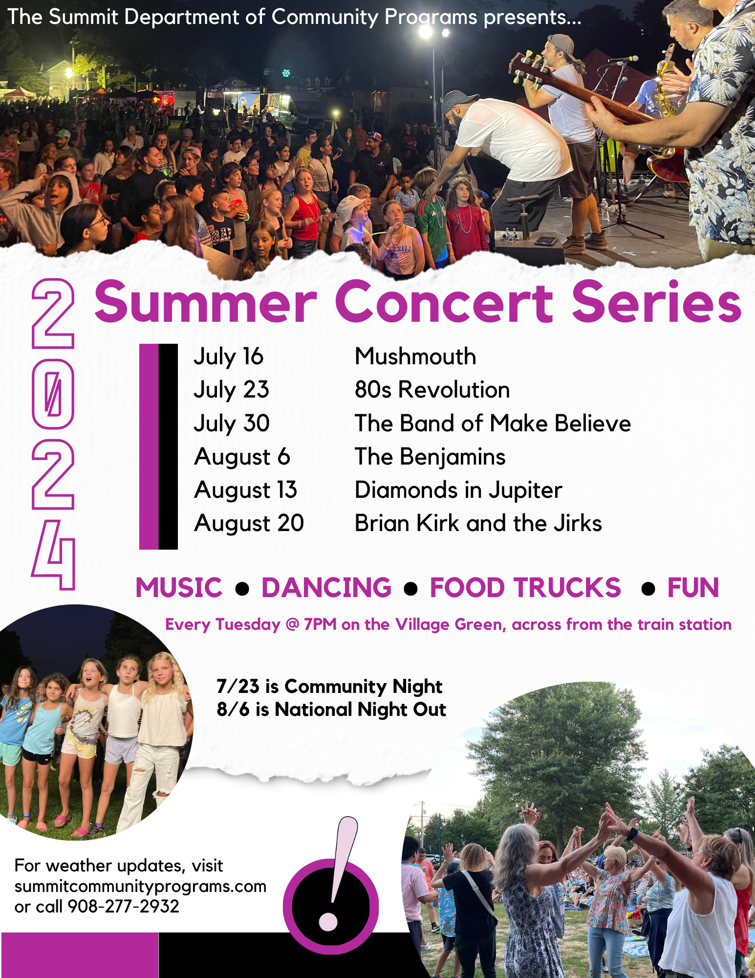 flyer for outdoor concert series