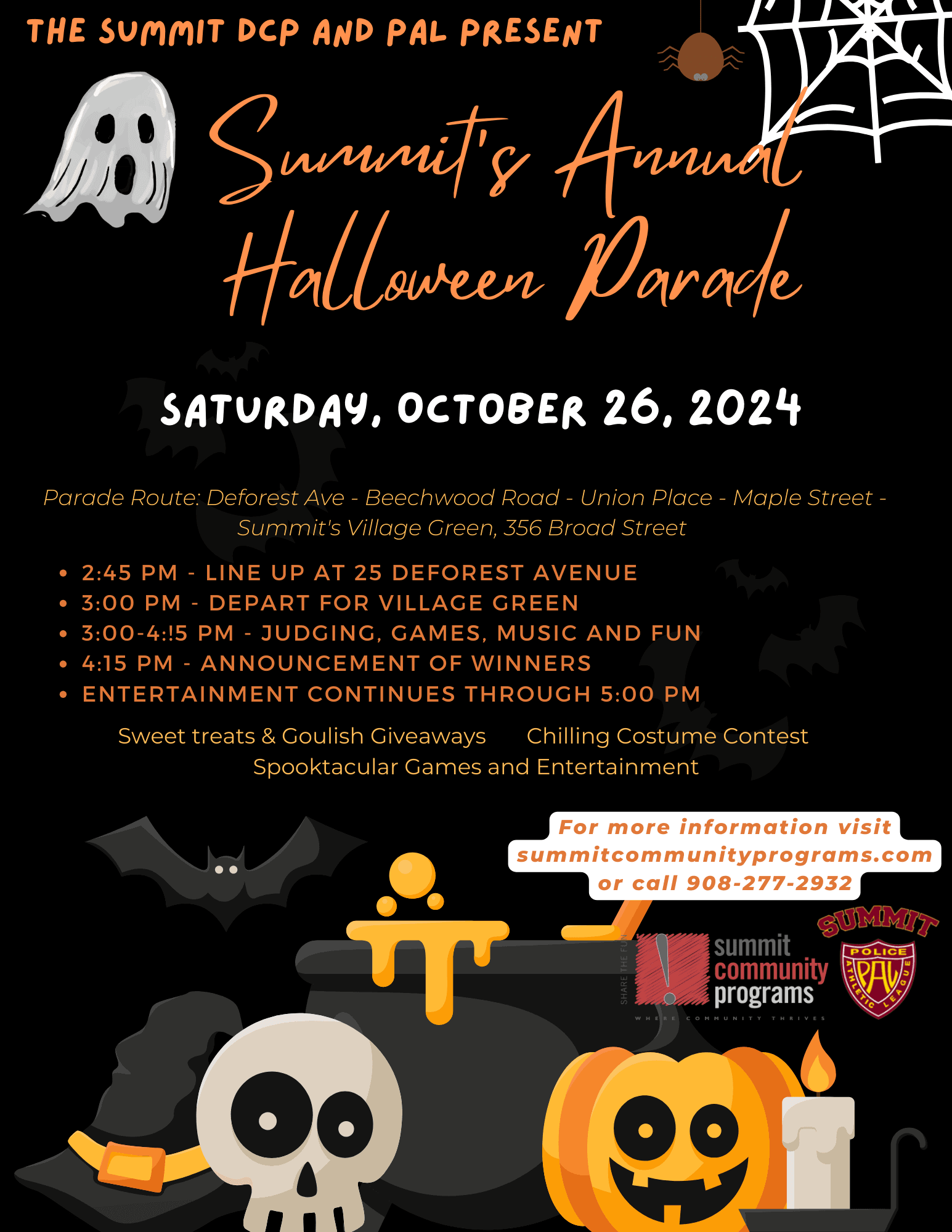 black and orange halloween event flyer