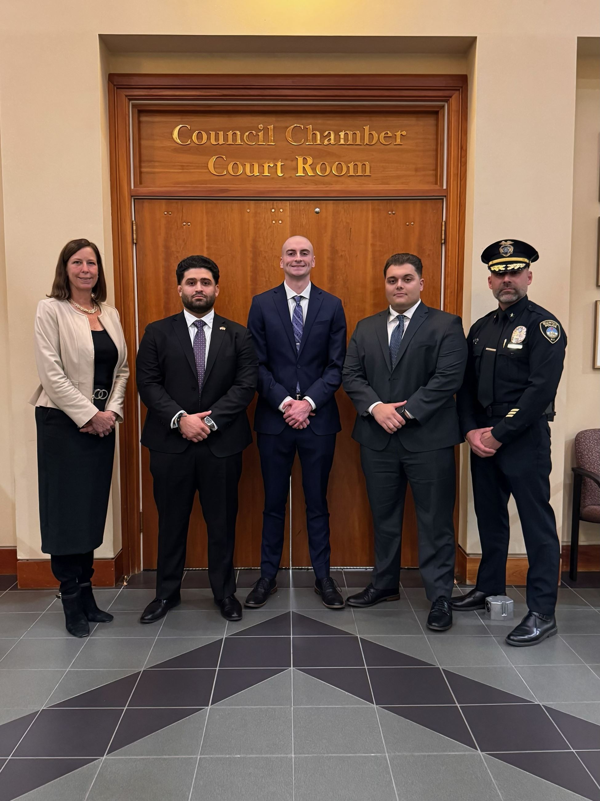 police officers and mayor