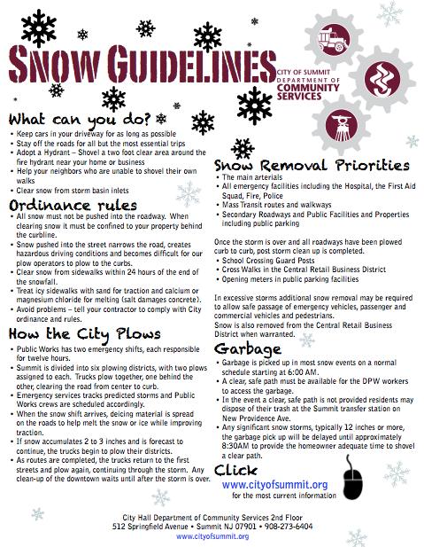 snow guidelines