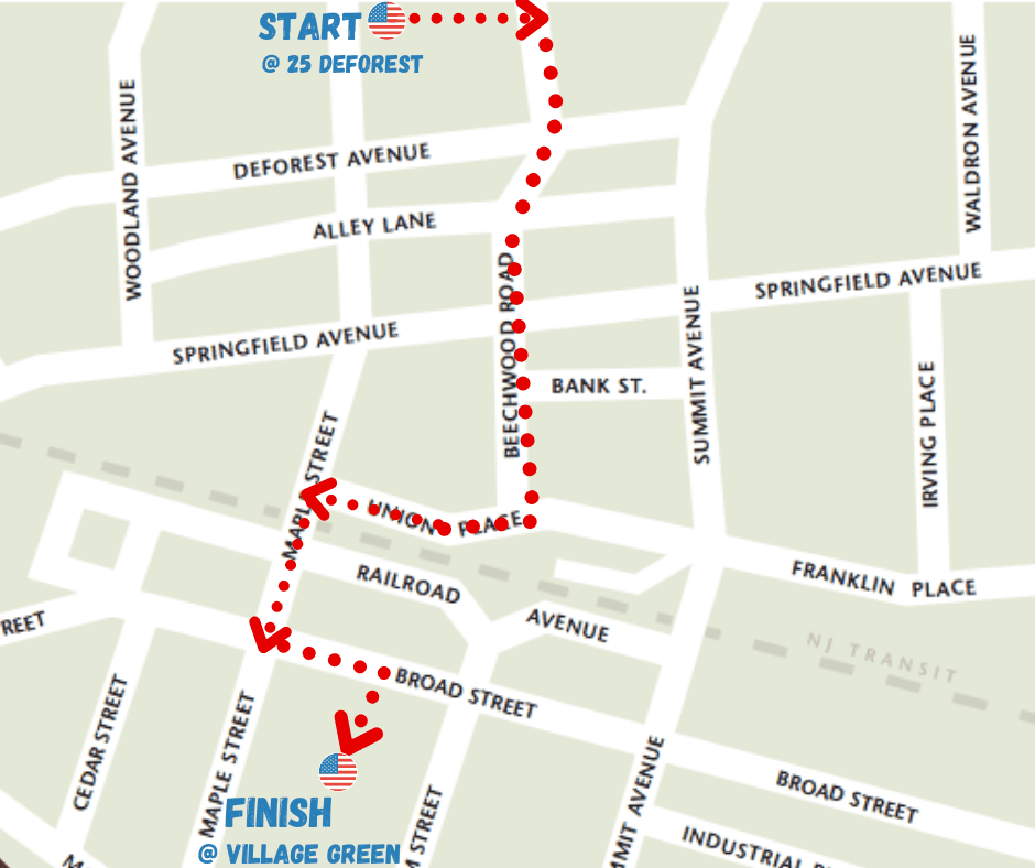 map of memorial day parade route