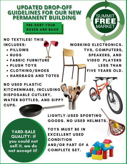 flyer with information on summit free market donation guidelines